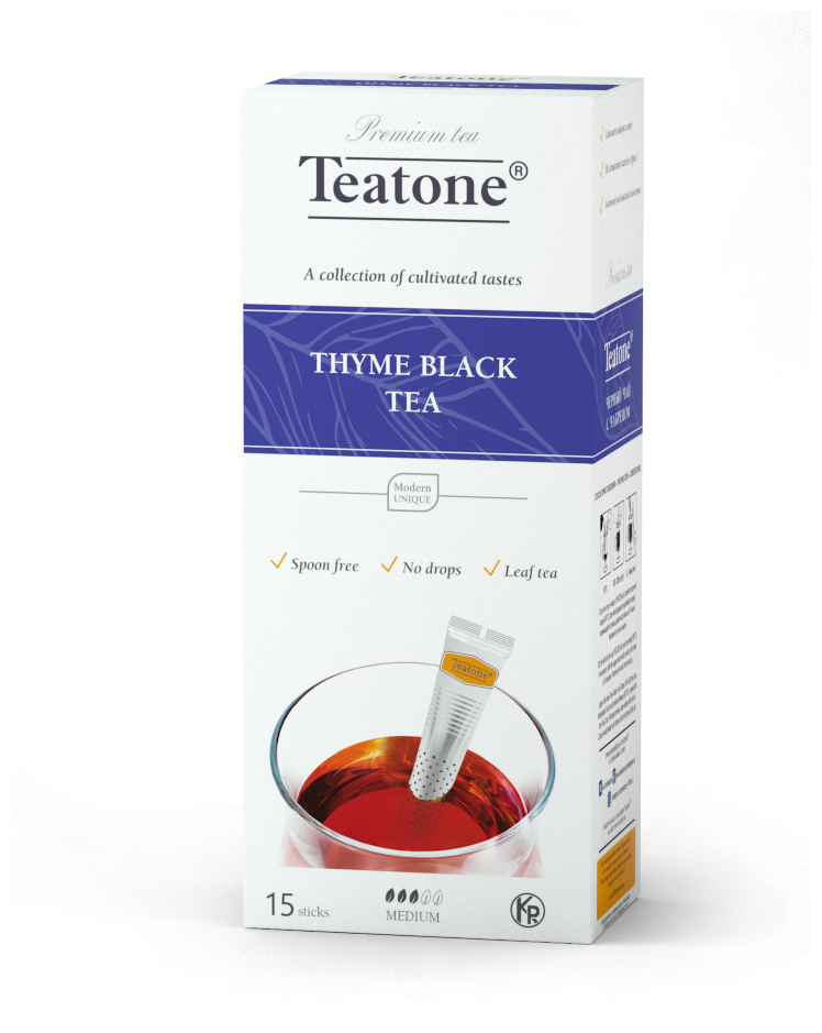 Чай чёрный с чабрецом, TEATONE, в стиках, (15шт*1,8г)