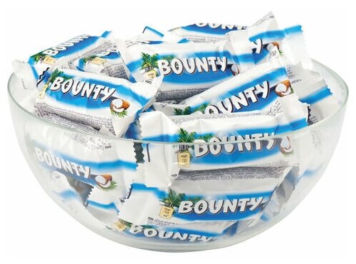 Конфеты шоколадные BOUNTY minis, весовые, 1 кг, картонная упаковка, 56727