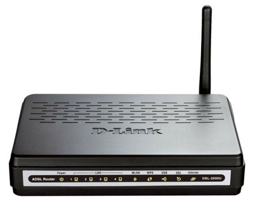 Wi-Fi роутер D-Link DSL-2650U, ADSL2+, черный