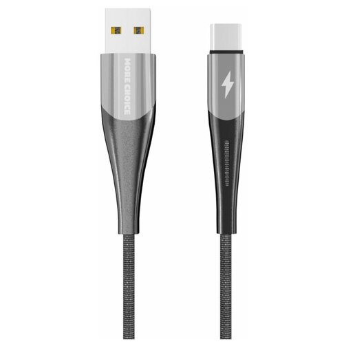 Дата-кабель Smart USB 3.0A для Type-C More choice K41Sa New нейлон 1м Silver Black дата кабель smart usb 3 0a для type c more choice k41sa нейлон 1м red black