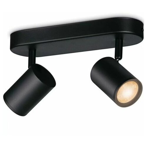 Светильник светодиодный WiZ Imageo 929002659101 настенный/потолочный, 2*5W, 690lm, RGB, чёрный корпус