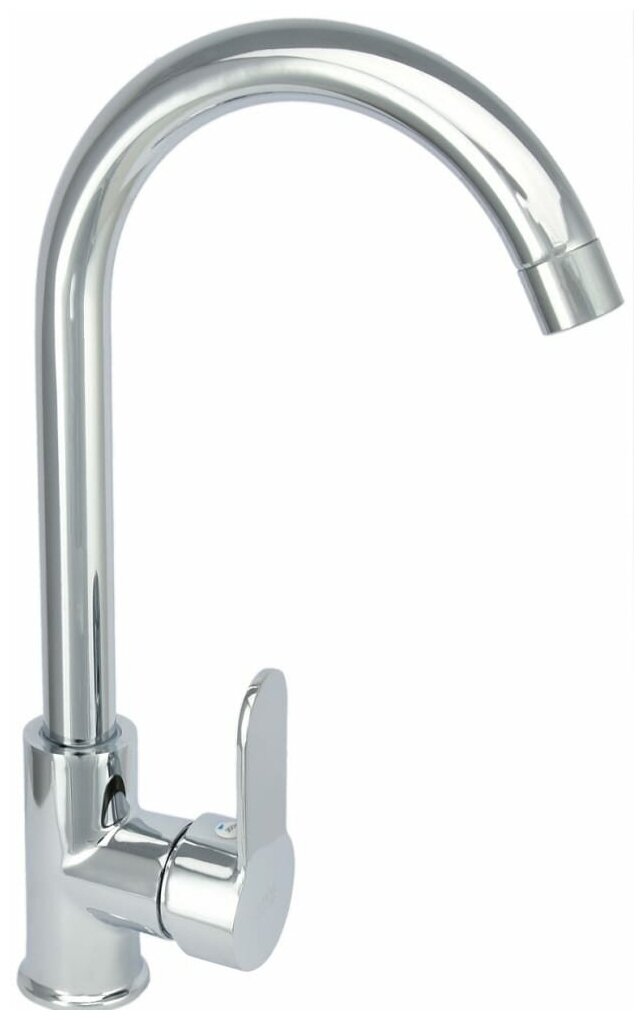 Istok Смеситель для мойки одноручный life с поворотным высоким R-изливом, 35 карт., 0402.405