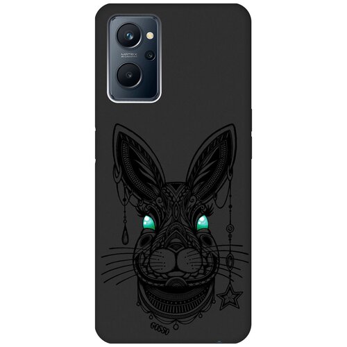 Матовый Soft Touch силиконовый чехол на Realme 9i, Рилми 9и с 3D принтом Grand Rabbit черный матовый soft touch силиконовый чехол на realme 9i рилми 9и с 3d принтом grand rabbit черный