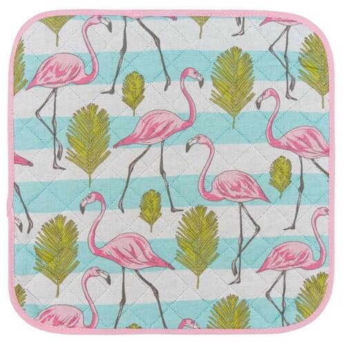 Подушка на стул Flamingo из рогожки; птицы розовый; размер: 40 х 40