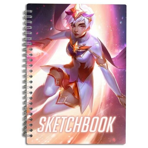 Скетчбук Блокнот, A5 50 листов с деревянной обложкой аниме league of legends лига легенд - 1192