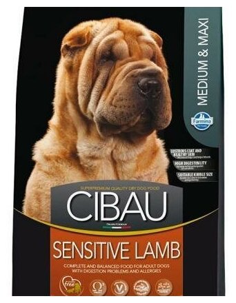 Farmina (Фармина) Cibau Sensitive 2,5кг х 2шт с ягненком сухой для собак средних и крупных пород