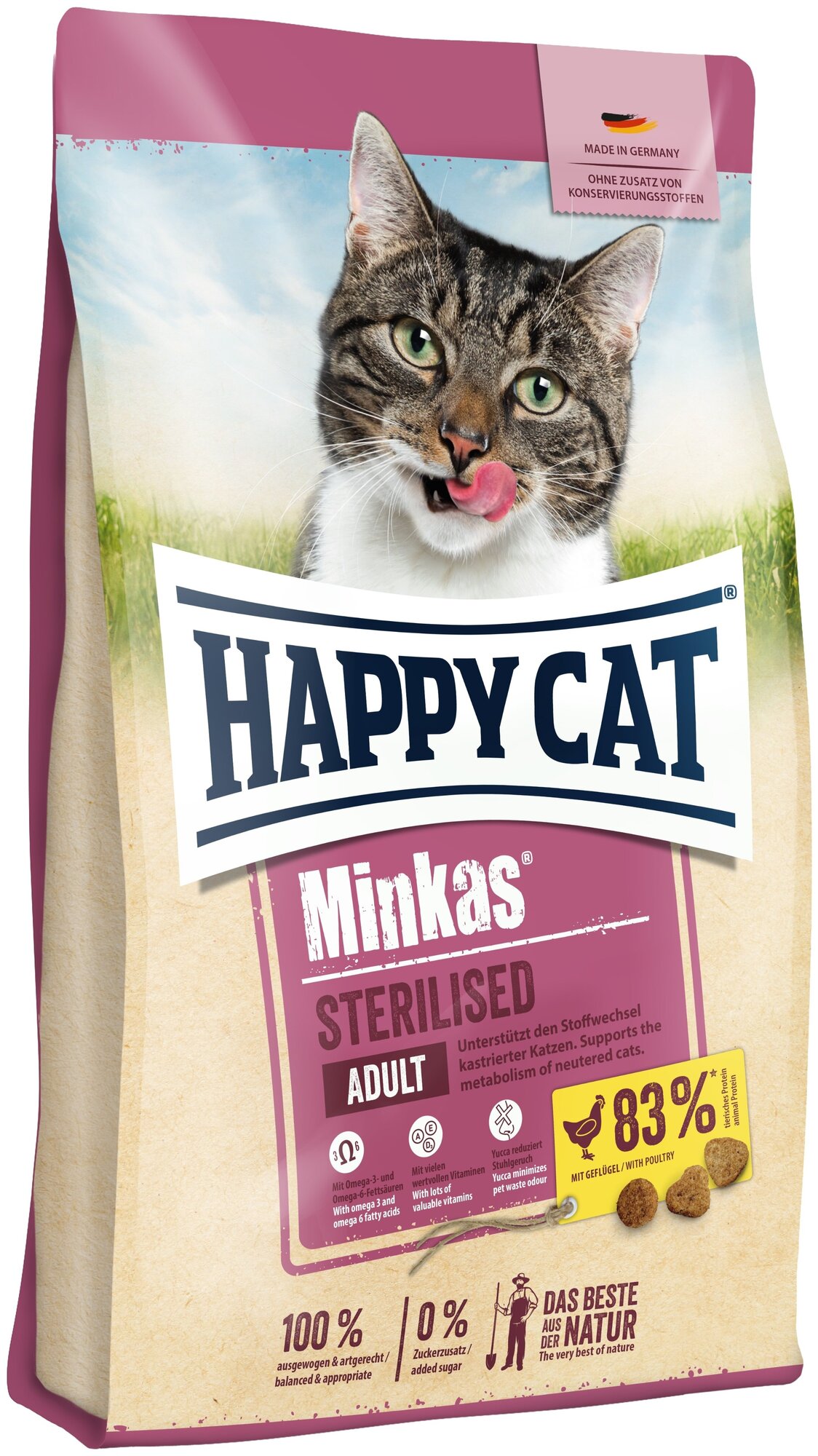 Корм сухой для стерилизованных кошек Happy Cat Minkas Стерилизат с птицей - 1,5 кг, шт - фотография № 8