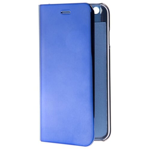 Чехол-книжка с функцией умной обложки GSMIN Mirror Case для Xiaomi Poco X3 (Синий)