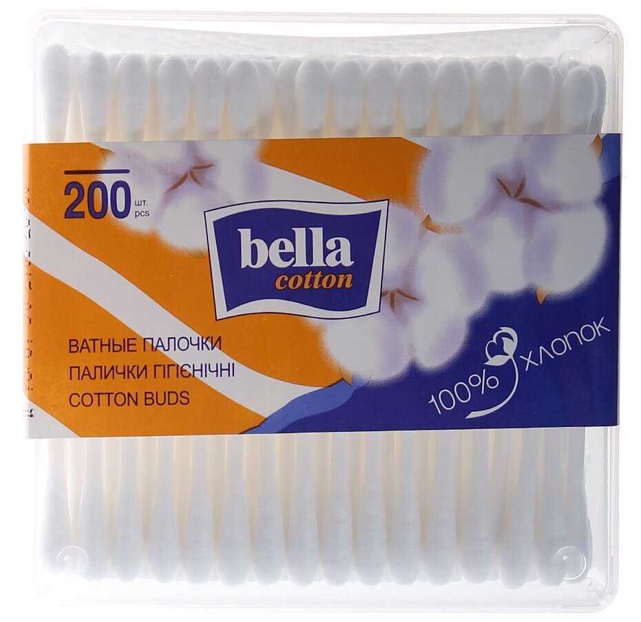 Ватные палочки Bella в прямоугольной упаковке, 200 шт. - фото №13