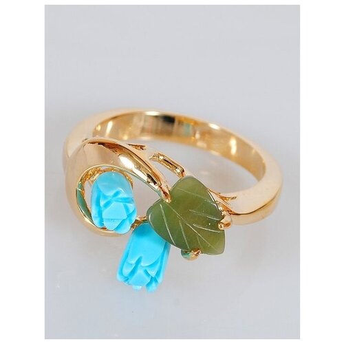 кольцо помолвочное lotus jewelry нефрит бирюза размер 16 бирюзовый зеленый Кольцо помолвочное Lotus Jewelry, нефрит, бирюза, размер 16, бирюзовый, зеленый