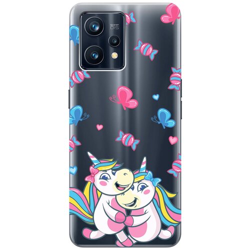 Силиконовый чехол с принтом Unicorns and Candies для Realme 9 Pro+ / Рилми 9 Про+ силиконовый чехол с принтом today для realme 9 pro рилми 9 про