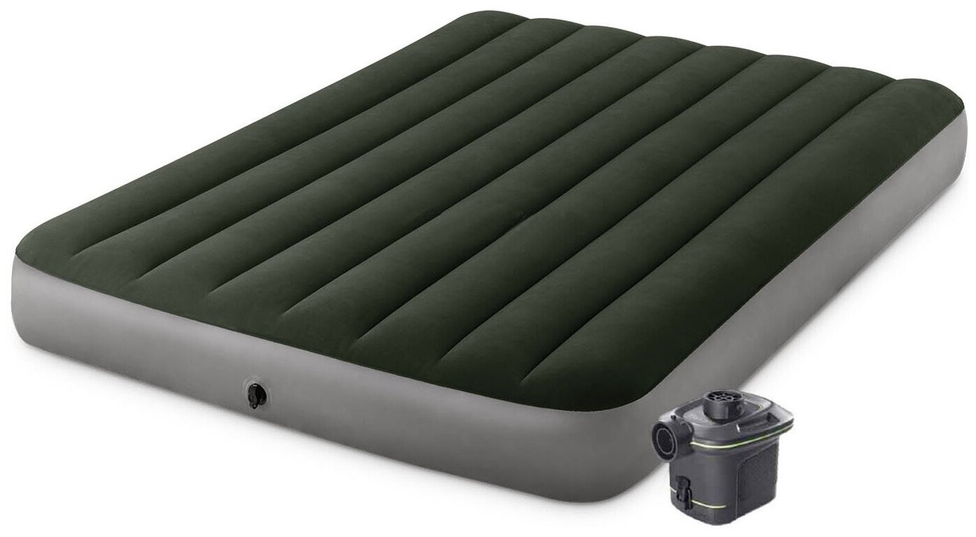 Двуспальный надувной матрас Intex 64779 Prestige Downy AirBed + насос (152х203х25см)