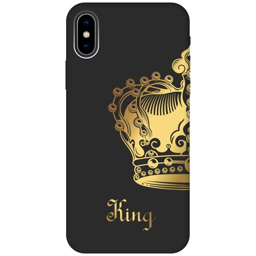 Силиконовый чехол на Apple iPhone Xs / X / Эпл Айфон Икс / Икс Эс с рисунком True King Soft Touch черный силиконовый чехол на apple iphone xs x эпл айфон икс икс эс с рисунком true king