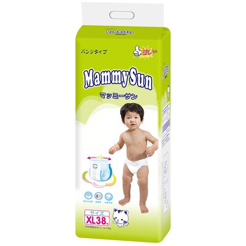 Трусики-подгузники MammySun 12-17 кг (38 шт) XL / для детей / одноразовые / МаммиСан