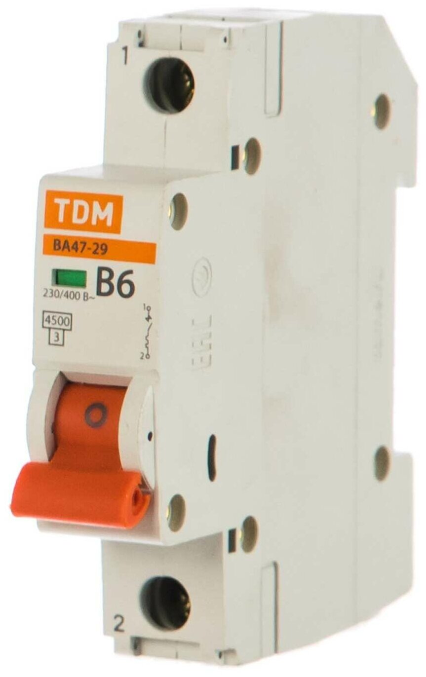 Автоматический выключатель TDM ЕLECTRIC ВА 47-29 1P (B) 4,5kA 6 А - фотография № 5