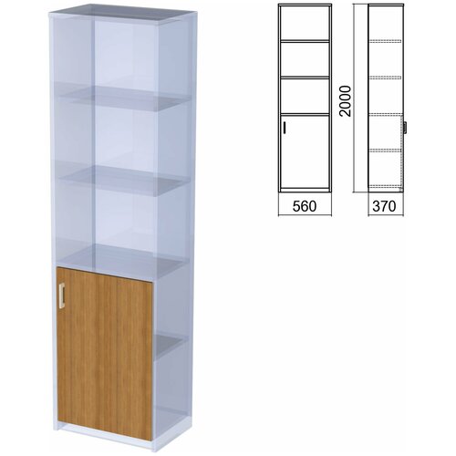 Шкаф полузакрытый часть 2 Арго 560х370х2000 мм дверь 4 полки орех 1 шт 2822₽