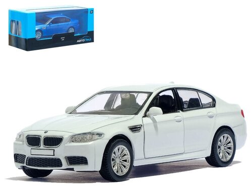 Машина металлическая BMW M5, 1:32, открываются двери, инерция, цвет белый