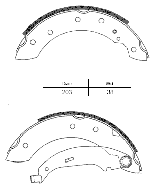 Барабанные тормозные колодки задние Allied Nippon ABS3104 (4 шт.)