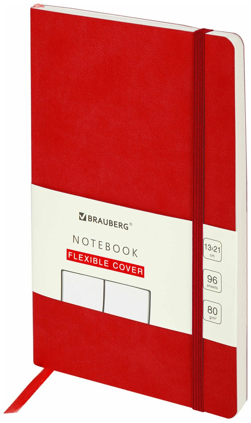 Блокнот-скетчбук А5 (130х210 мм), BRAUBERG ULTRA, под кожу, 80 г/м2, 96 л, без линовки, красный, 113021 - 1 шт.