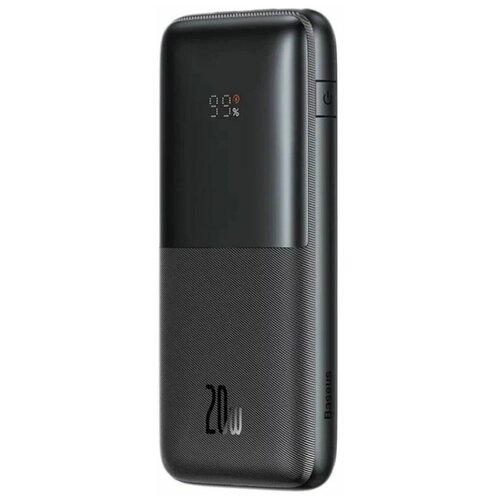Внешний аккумулятор Baseus Bipow Pro Digital Display,10000mAh, 20W + Кабель USB to Type-C 3A 0.3m, Черный, PPBD040101