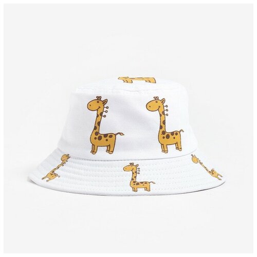 фото Панама детская minaku "жирафик", р-р 50, цв. белый 9101108