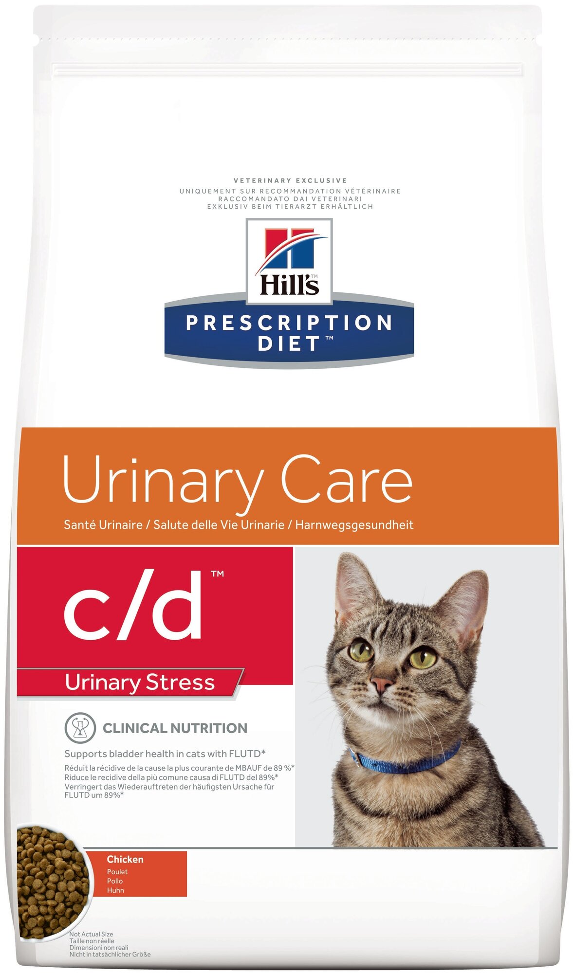 Hill's Prescription Diet c/d Urinary Stress для кошек диета при МКБ Курица, 1,5 кг.