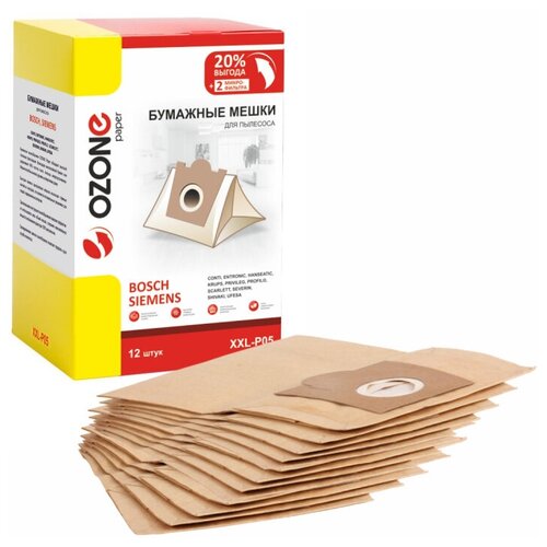 Мешки бумажные 12 шт + 2 микрофильтра для пылесоса BOSCH BSGL5320 FREE'E PROPOWER