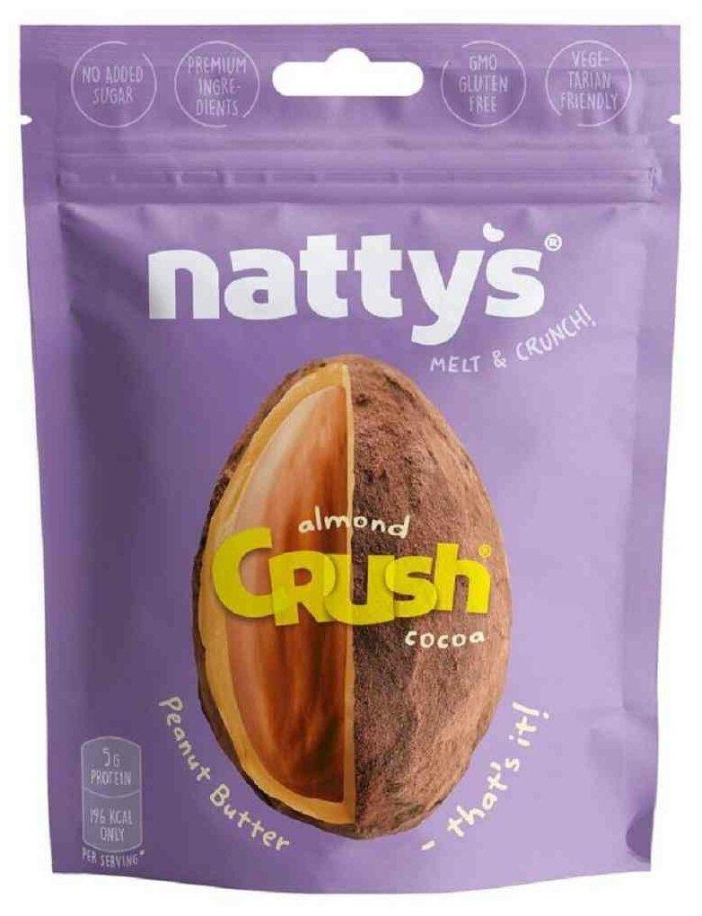 Драже Nattys CRUSH Almond миндаль в арахисовой пасте и какао, 35 г - фотография № 4
