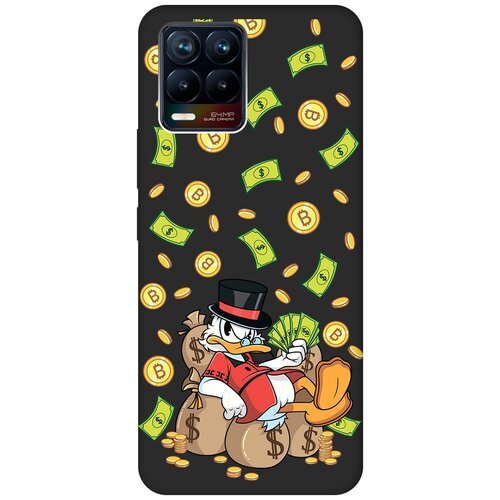 Матовый чехол Rich Scrooge для Realme 8 / 8 Pro / Рилми 8 / 8 Про с 3D эффектом черный матовый чехол rich scrooge для honor 8 pro хонор 8 про с 3d эффектом черный