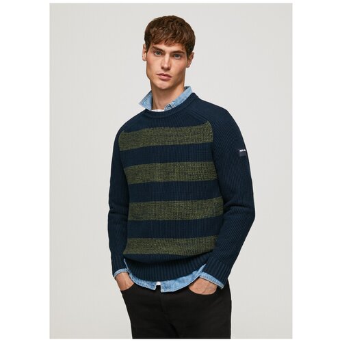 фото Пуловер для мужчин, pepe jeans london, модель: pm702256, цвет: темно-синий, размер: m