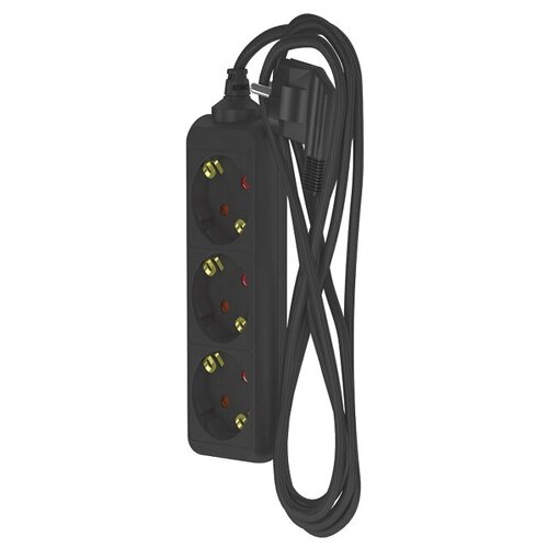 Удлинитель фотон 3м 3 гнезда сз 3х1кв мм 16а черный 2208₽