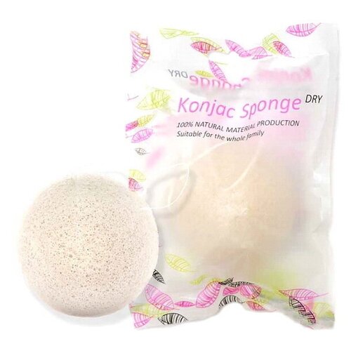 Натуральный спонж для умывания Конняку Konjac Sponge, 1 шт спонж конняку с красной глиной для умывания dr lola freeze drying konjac cleansing tool 1 шт