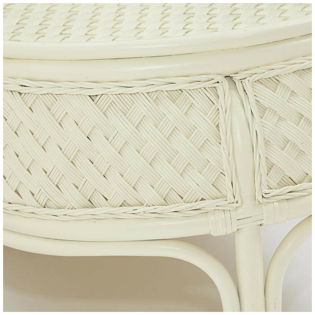 Комплект обеденный "ANDREA GRAND" (стол со стеклом+6 кресел+ подушки) (12 427) TetChair TCH White (белый), Ткань рубчик, цвет кремовый - фотография № 15