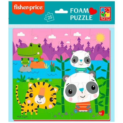 Мягкие пазлы Fisher-Price Панды 25 элементов пазл зигзаг vladi toys fisher price зоопарк 18 элементов