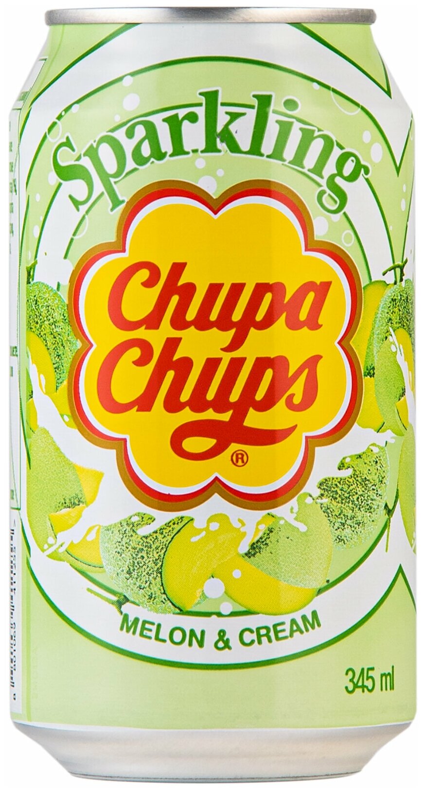 Газированный напиток Chupa Chups (Чупа Чупс) Дыня , жестяная банка ( ЖБ ) 0.345 л., упаковка 24 штук - фотография № 2