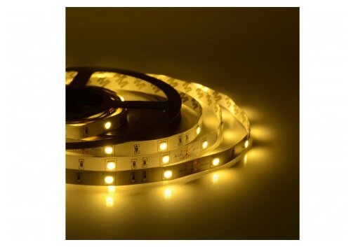 фото Светодиодная лента OGM 12В, 7,2, smd5050, 30д/м, IP20, 300Лм/м, ширина подложки 10мм, 5м, теплый белый LSE-152