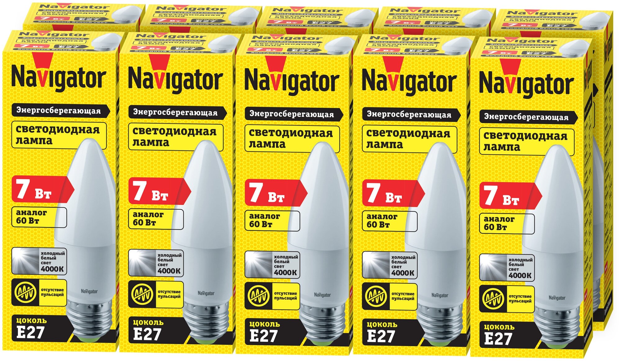 Лампа Navigator 94 494 NLL-C37-7-230-4K-E27-FR