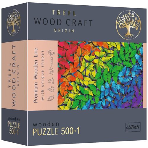 Пазл деревянный Trefl 500 +1 деталей: Радужные бабочки пазл деревянный trefl 500 1 деталей летняя гавань