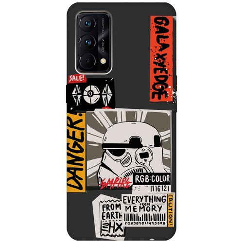 Матовый Soft Touch силиконовый чехол на Realme GT Master Edition, Рилми ГТ Мастер Едишн с 3D принтом Stormtrooper Stickers черный матовый soft touch силиконовый чехол на realme gt master edition рилми гт мастер едишн с 3d принтом beatles stickers черный