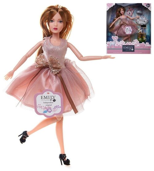 Кукла Emily Розовая серия с собачкой и аксессуарами, 30см, QJ087C