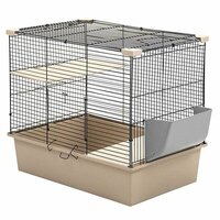 Клетка для шиншилл Дарэлл "Craft", 2 этажа, разборная, 58х40х52, 5 см, бежево-черная, в коробке