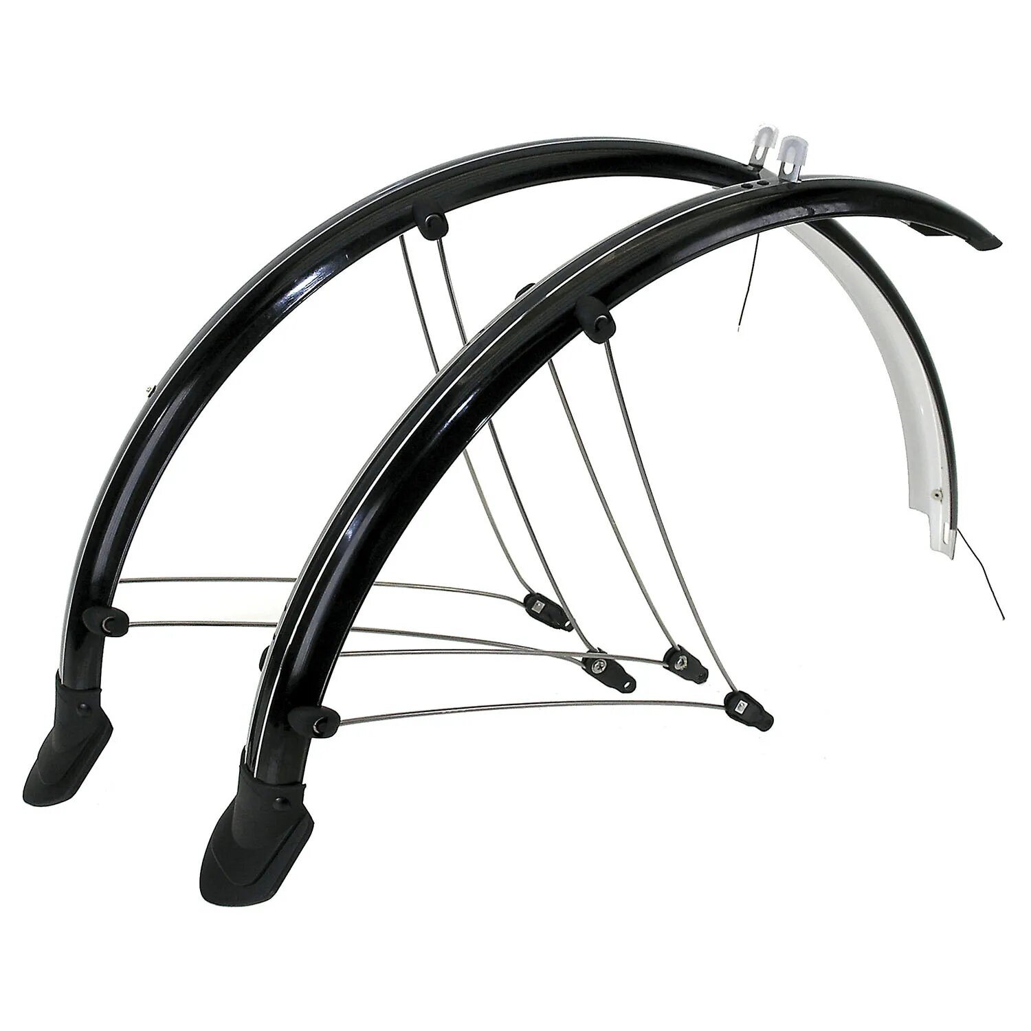 Комплект крыльев M-Wave Mud Max Flex 24", металлопласт. 24"х56мм, с усами, черные