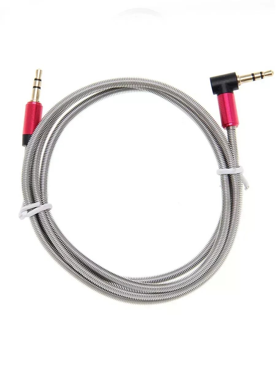 AUX кабель в машину mini jack 35 mm цвет красный длина 1 метр
