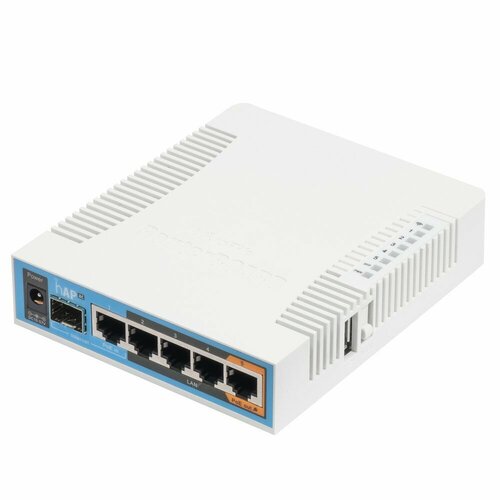 Mikrotik Wi-Fi Роутер hAP ac RB962UiGS-5HacT2HnT гигабитный, AC1750, 3xRJ45 1Гбит с, 1xRJ45+PoE IN, 1xRJ45+PoE OUT, 1xSFP, 1xUSB с поддержкой 3G 4G
