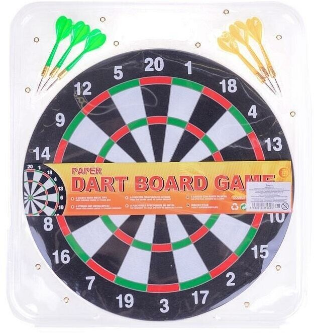 Игра Дартс D37см 6 дротиков в блистере