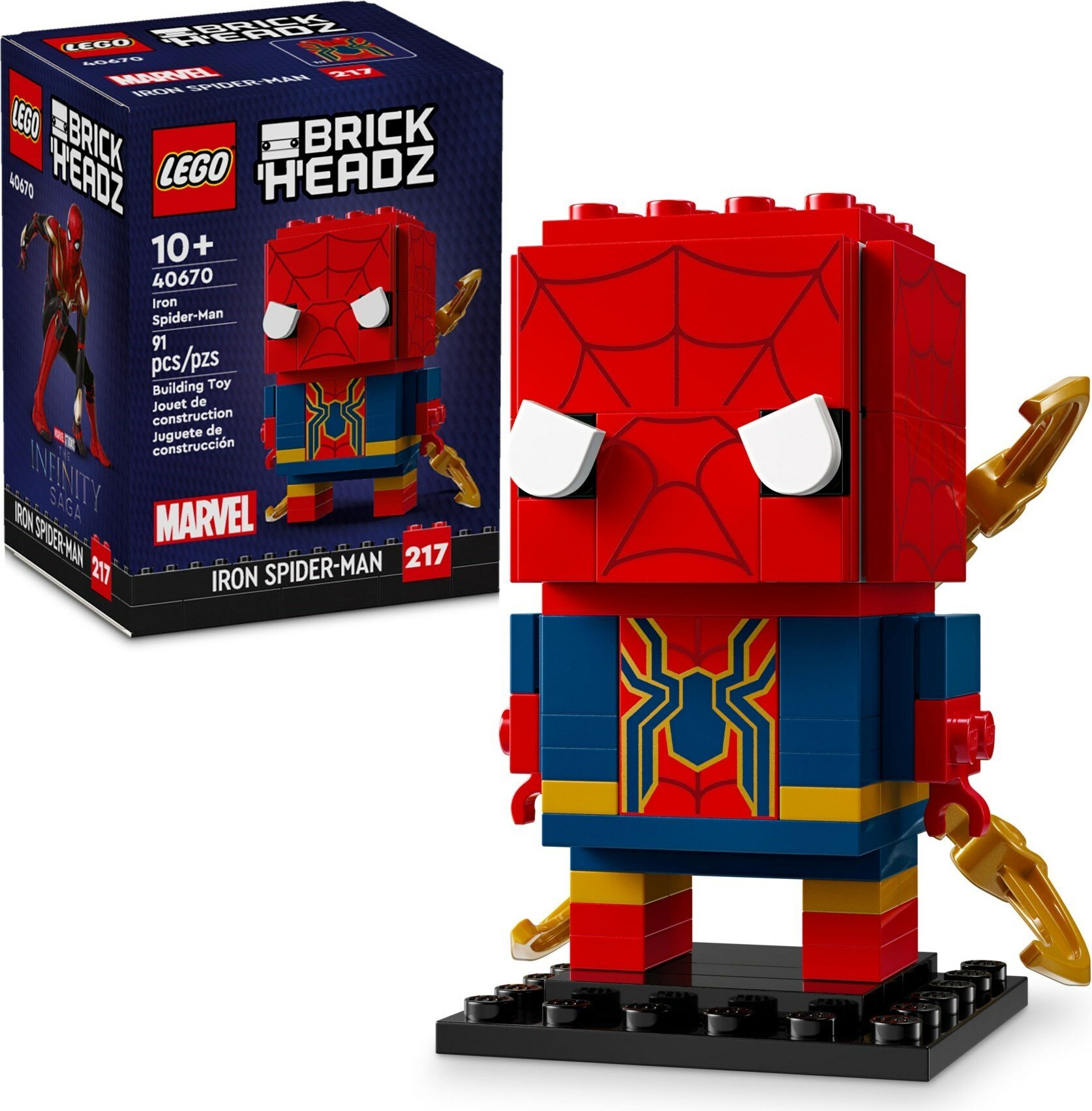 Конструктор LEGO BrickHeadz 40670 Железный Человек-паук, 10+, 91 деталь