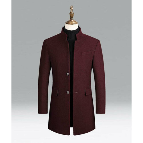 Мужской осенне-зимний шерстяной тренч средней длины