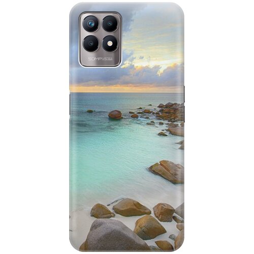 Силиконовый чехол на Realme 8i, Рилми 8 ай с принтом Каменистый пляж силиконовый чехол на realme 6 pro рилми 6 про с принтом каменистый пляж