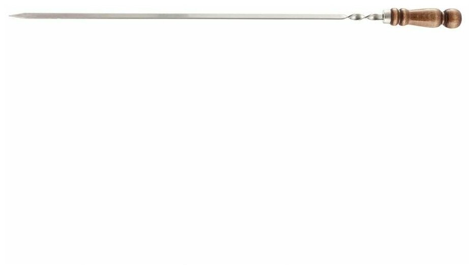 Шампур плоский, 650х10х2,5 мм, с деревянной лакир. рукояткой, нерж. сталь, Camping, PALISAD 69654 - фотография № 2
