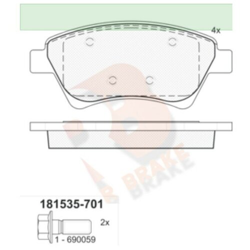 R BRAKE RB1535-701 Дисковые тормозные колодки R BRAKE